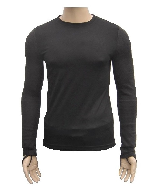 Black under body armor Siocool T-shirt with Level 5 cut resistant Torskin sleves
