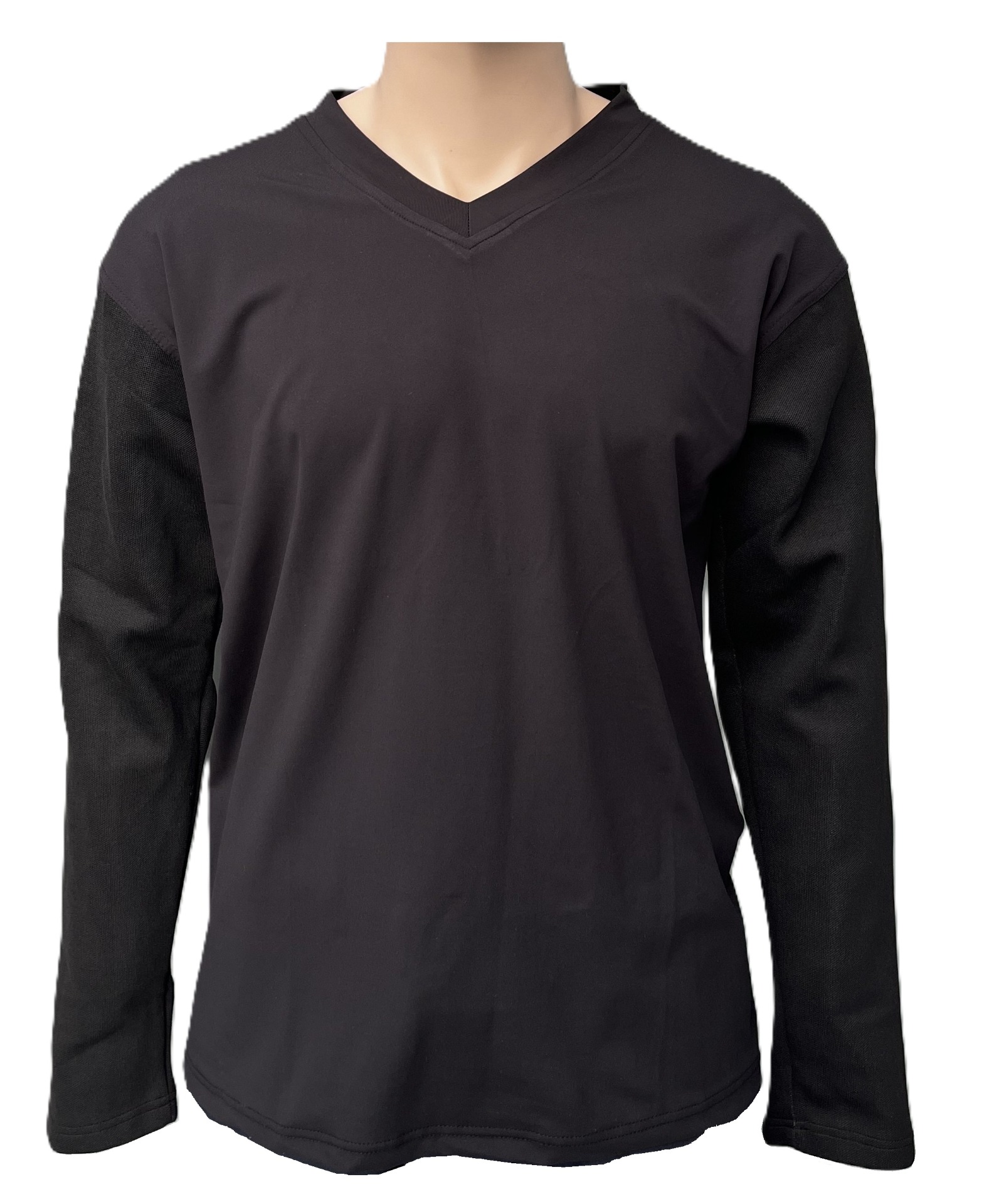 Under body armor shirt with cut-resistant sleeves black underwear Gen2 V-neck